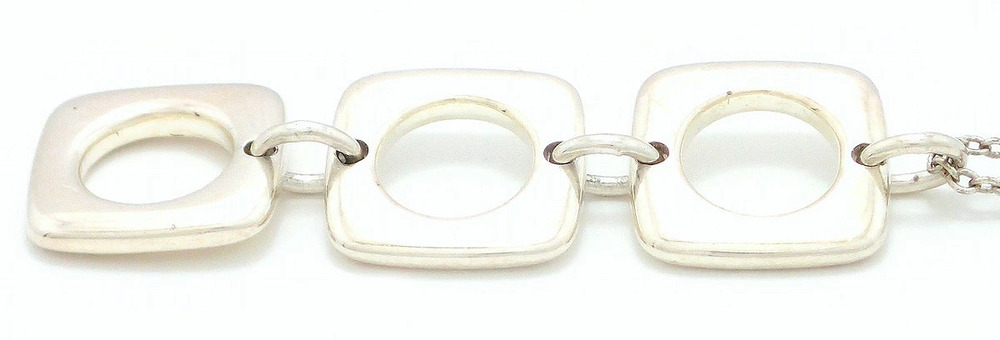 TIFFANYCo Tiffany Square Pendant Necklace Silver